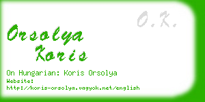 orsolya koris business card